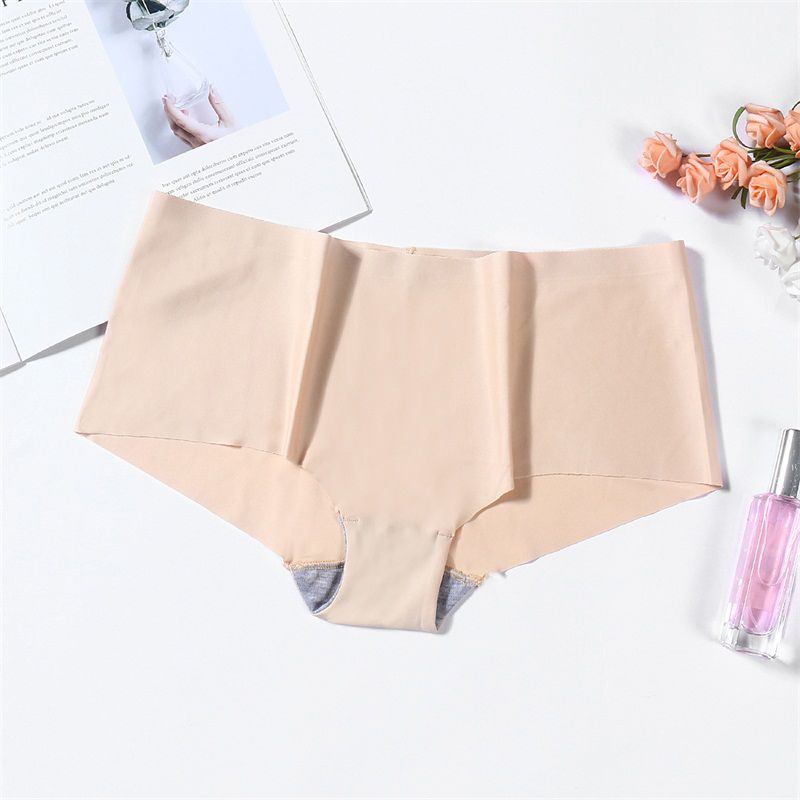 [CMENIN Girls] Fashion Silk Cotton Panties for Woman Seamless Boyshorts Female Underwear Sleeping Wear P0099