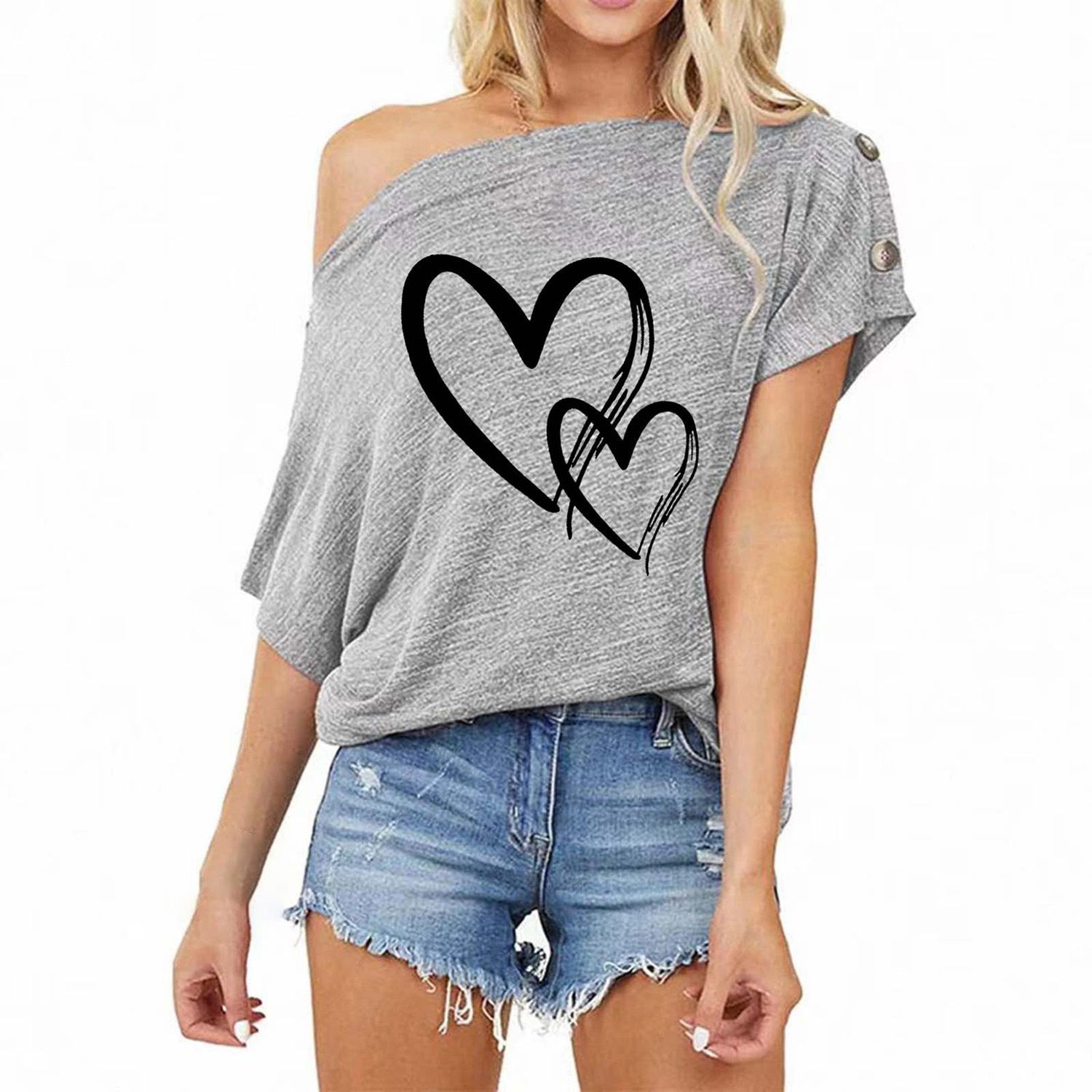 Autumn Top Clear Pattern Casual Button Pullover Lady Shirt