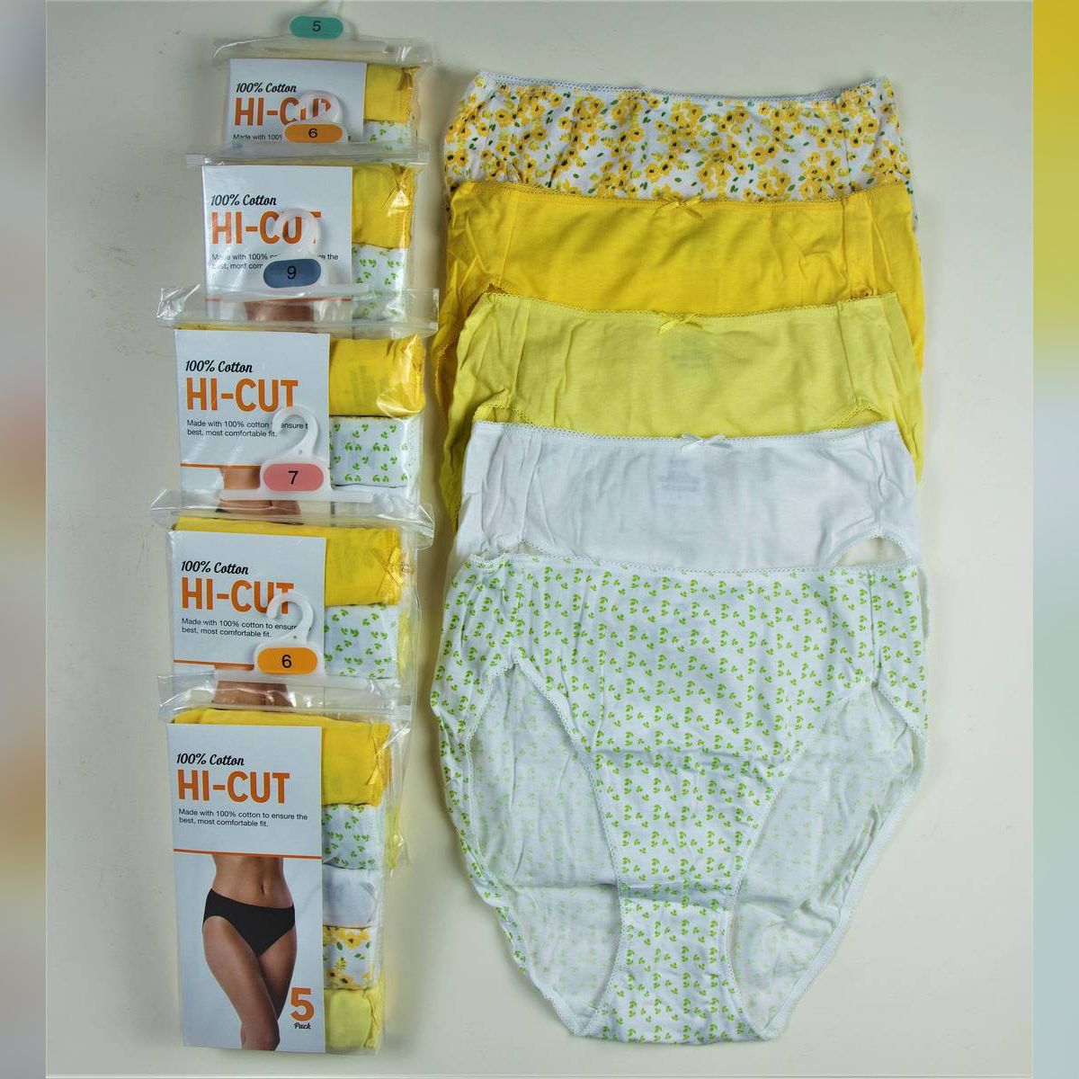 Panty for Women Multicolor Cotton Hi-Cut panties - 5 pcs