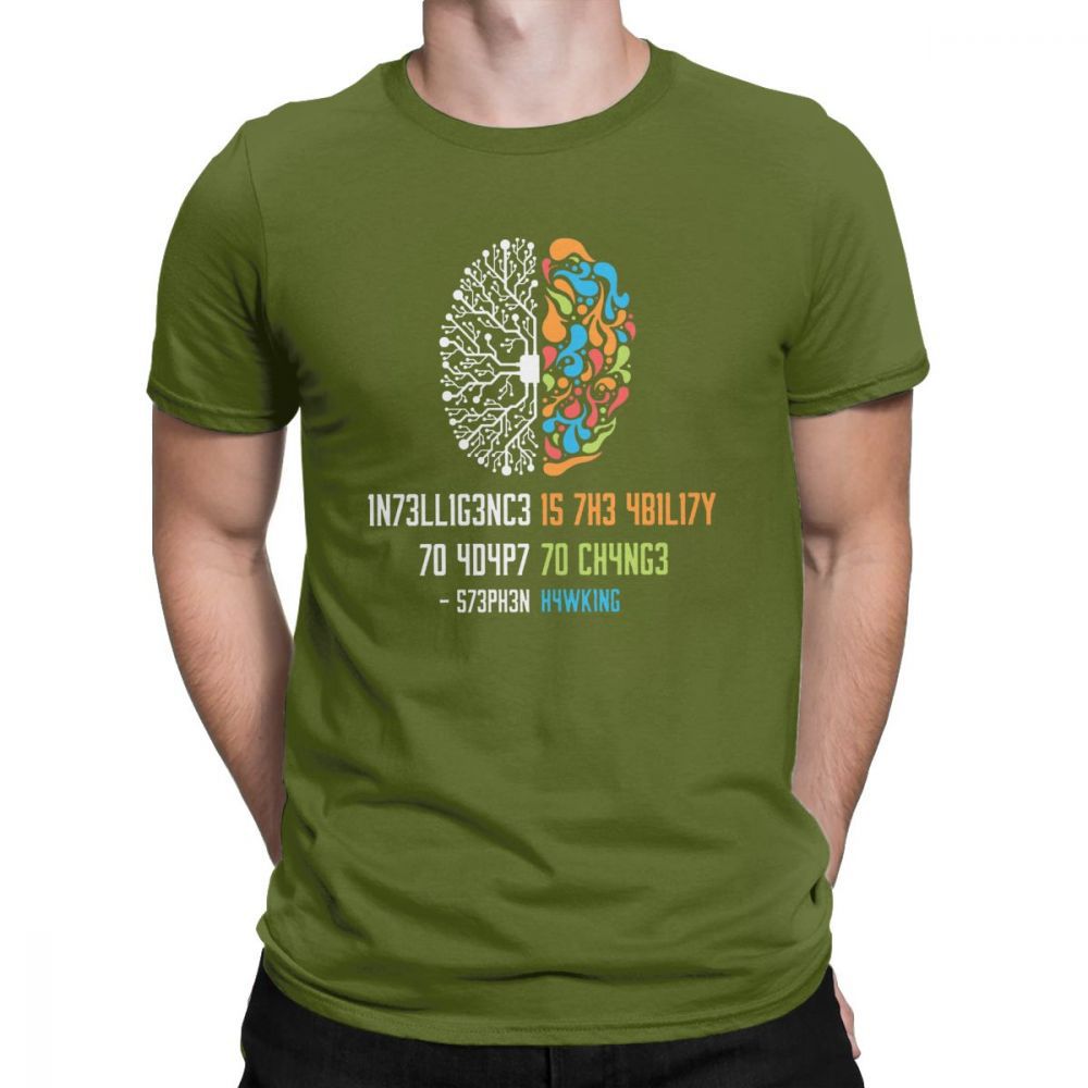 Cotton Tee Shirt Intelligence Men T Shirt Intelligence Is TAbility To Adapt To Change Vintage Science Slogan T-Shirt