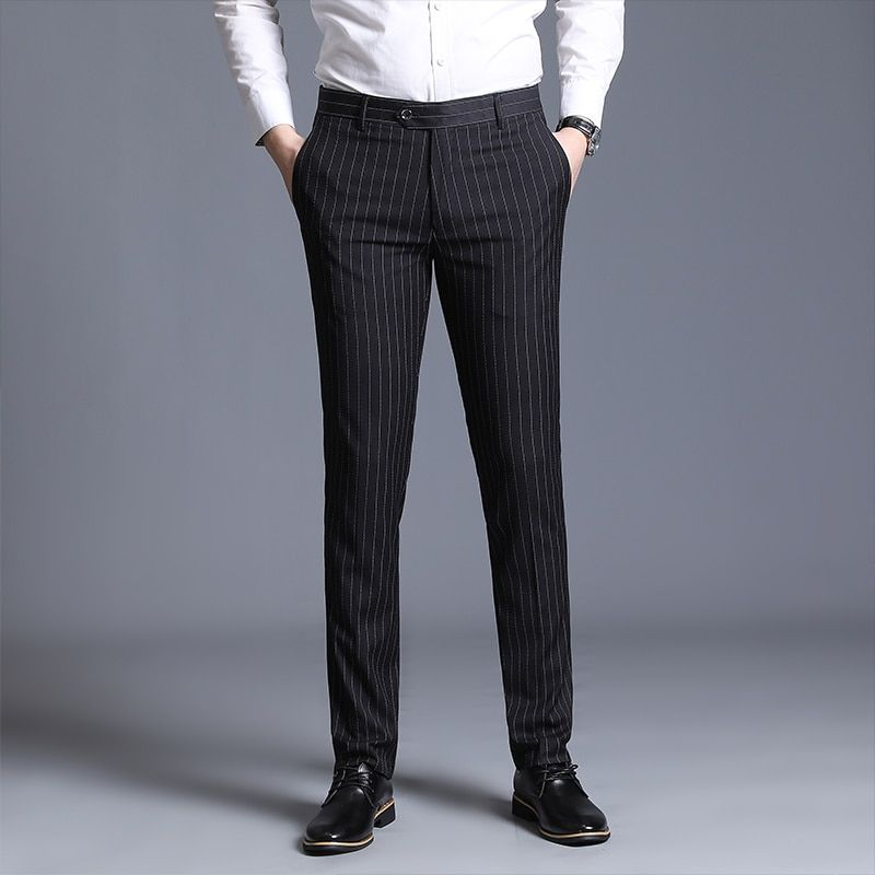 2021 New Boutique Striped Formal Business Office Mens Suit Pants Groom's Wedding Dress Comfortable Stretch Male Trousers