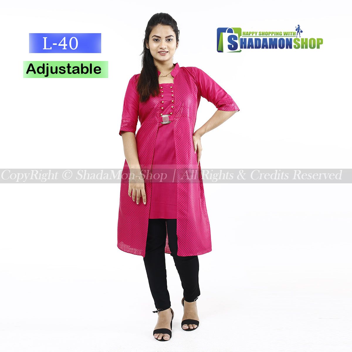 Readymade Stylish Fashionable Koti Hot Kurti For Girls Long Pure Soft Linen (1 Pcs) ShadaMon Shop