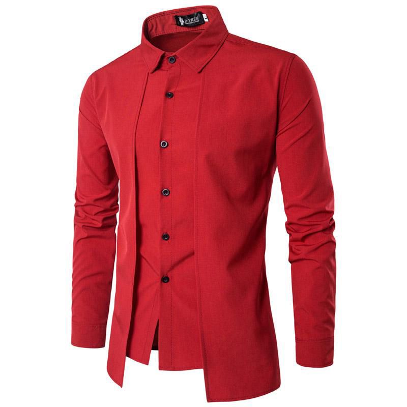 Shirts for Men Autumn Long Sleeve Turn Down Collar Camisas Hombre White Formal Tops Men Clothing Black Business Shirt