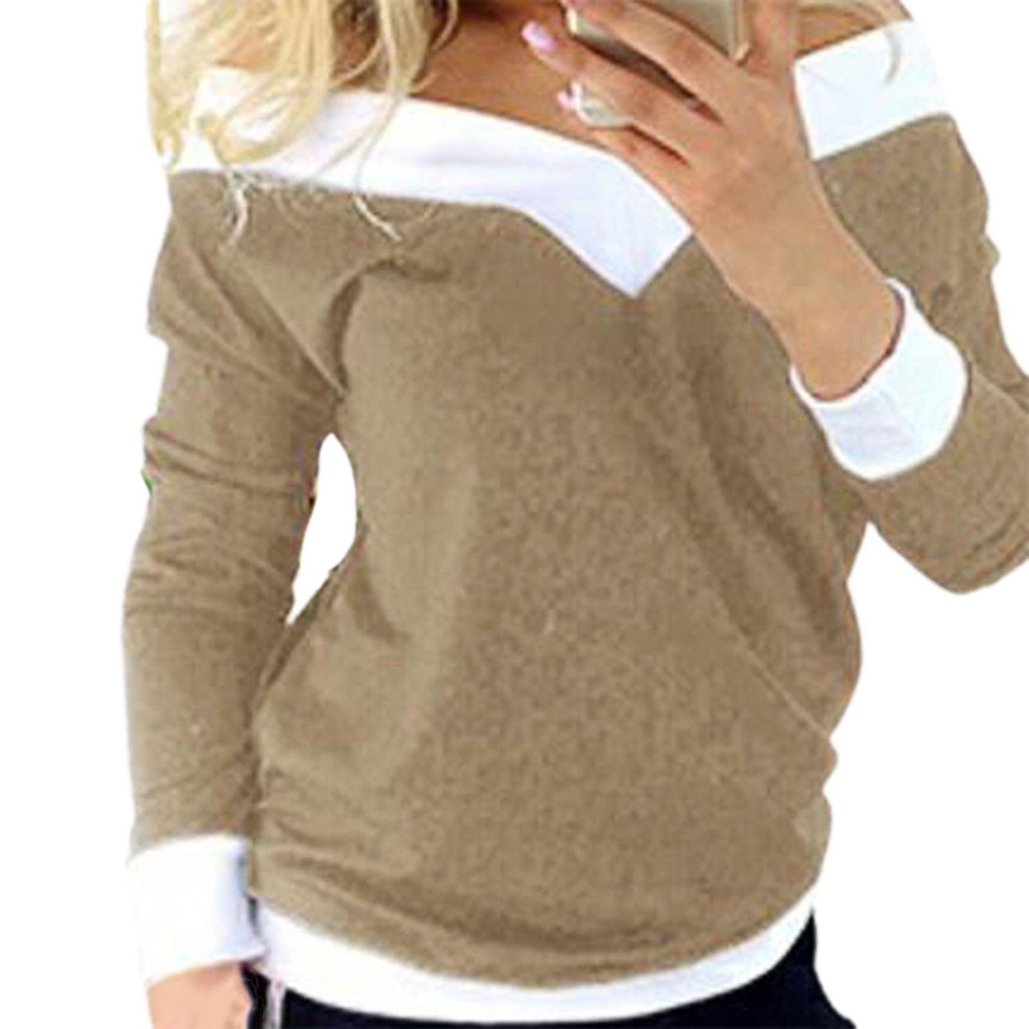 Pullover Top Chic Patchwork Lady Pullover Top