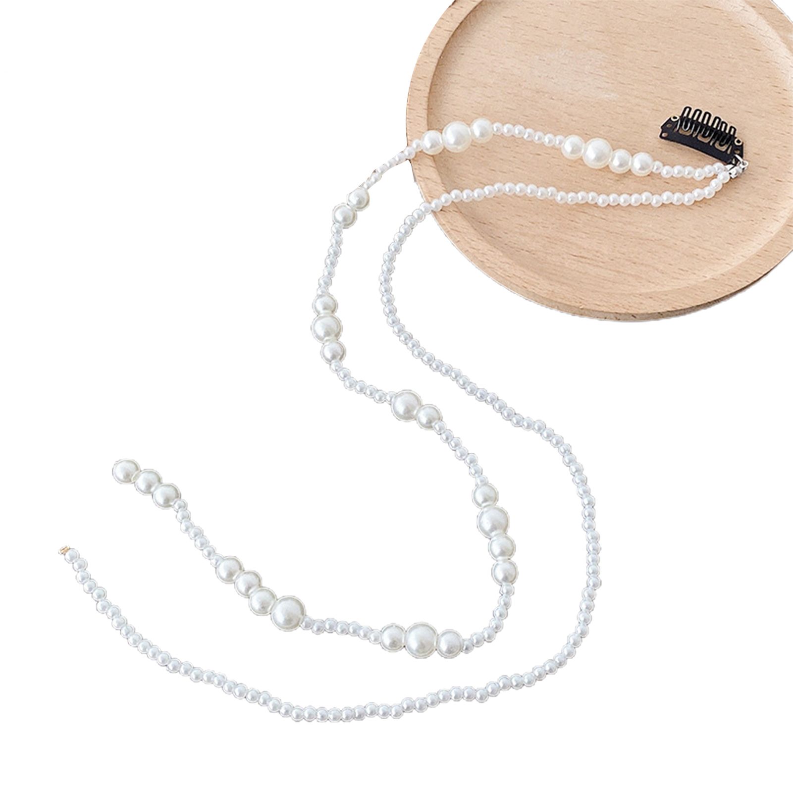 Beautiful Faux Pearl Sweet Bridal Wedding Braided Headband Hair Vine Hair Ornament