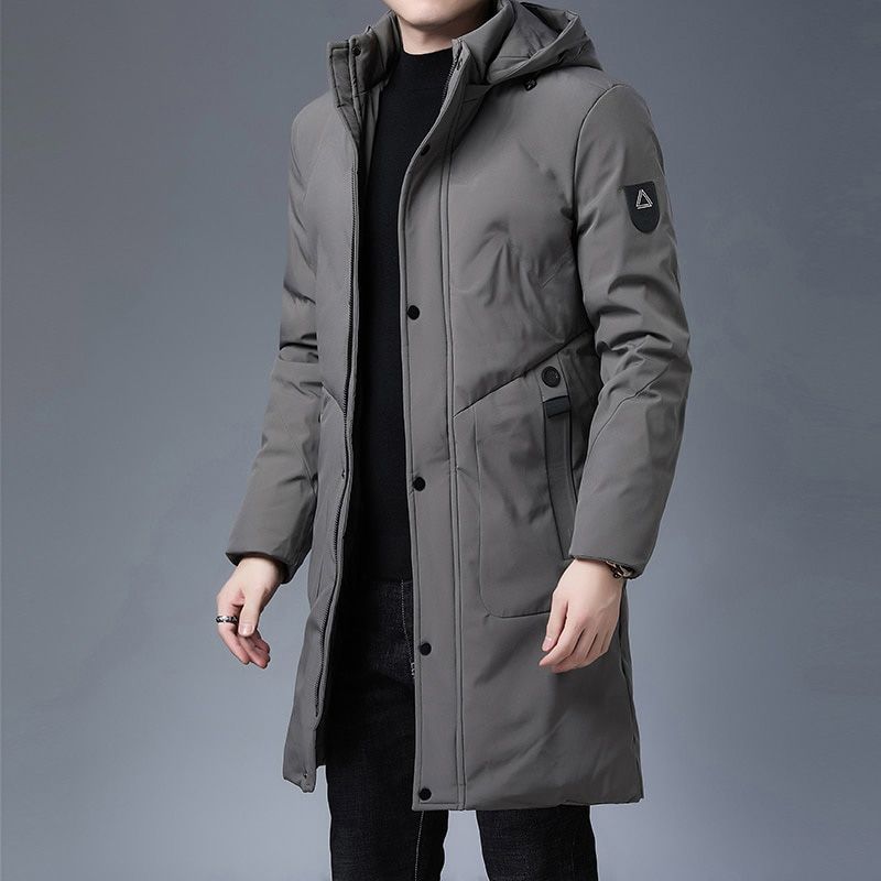 Padded Casual Fashion Thick Warm Men Long Parka Winter Jacket Hooded Windbreaker Coats Mens Clothing