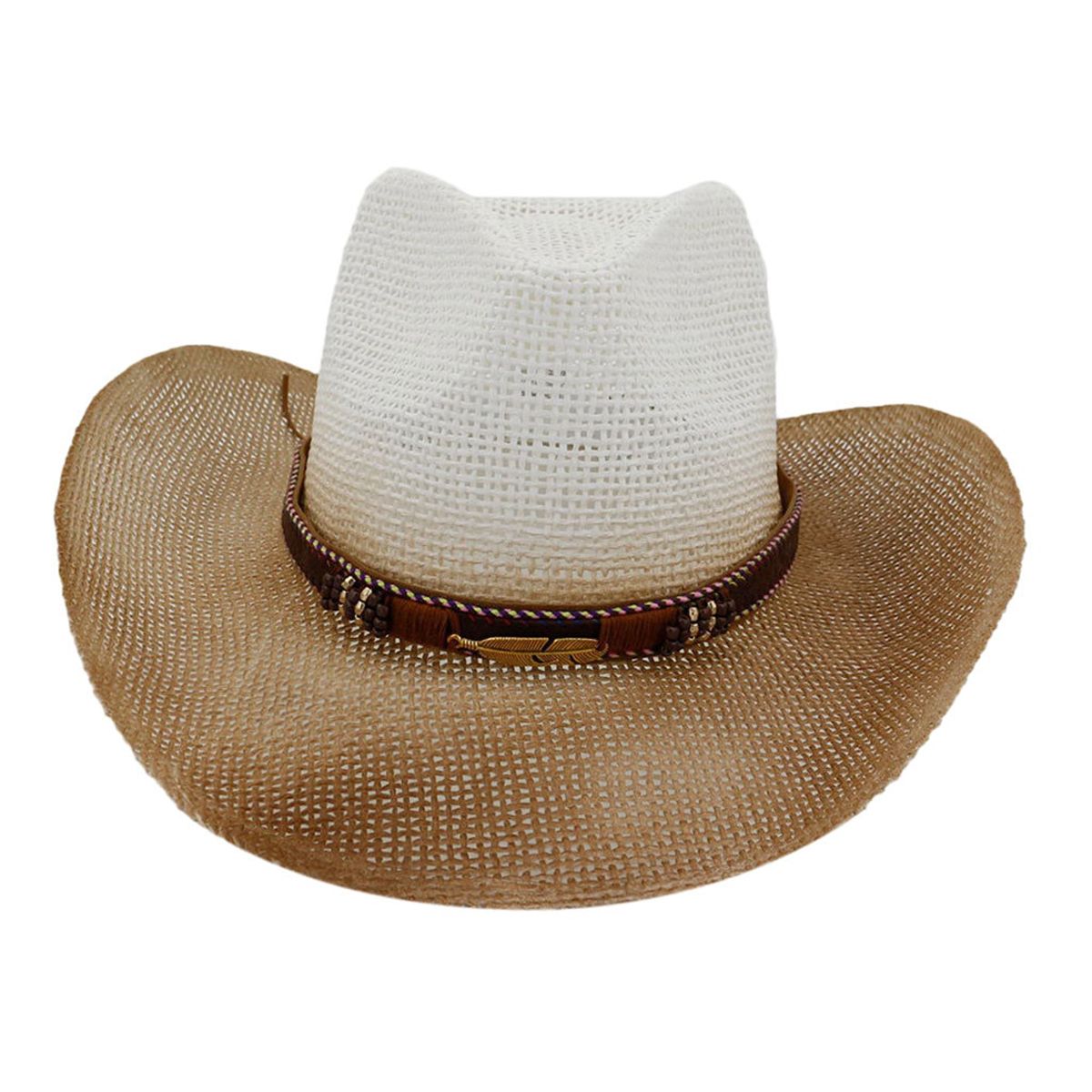 Vintage Cowboy Straw Hat For Men Fedoras White Brown Coffee Fishing Caps Men