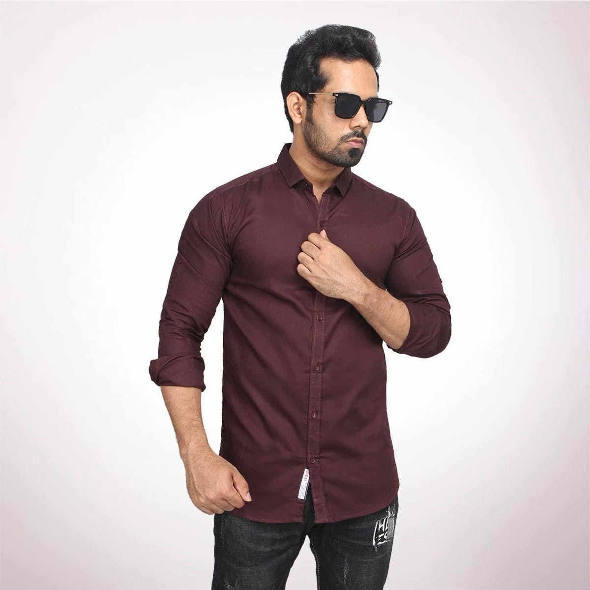 100% Black Cotton Formal Shirt For Men