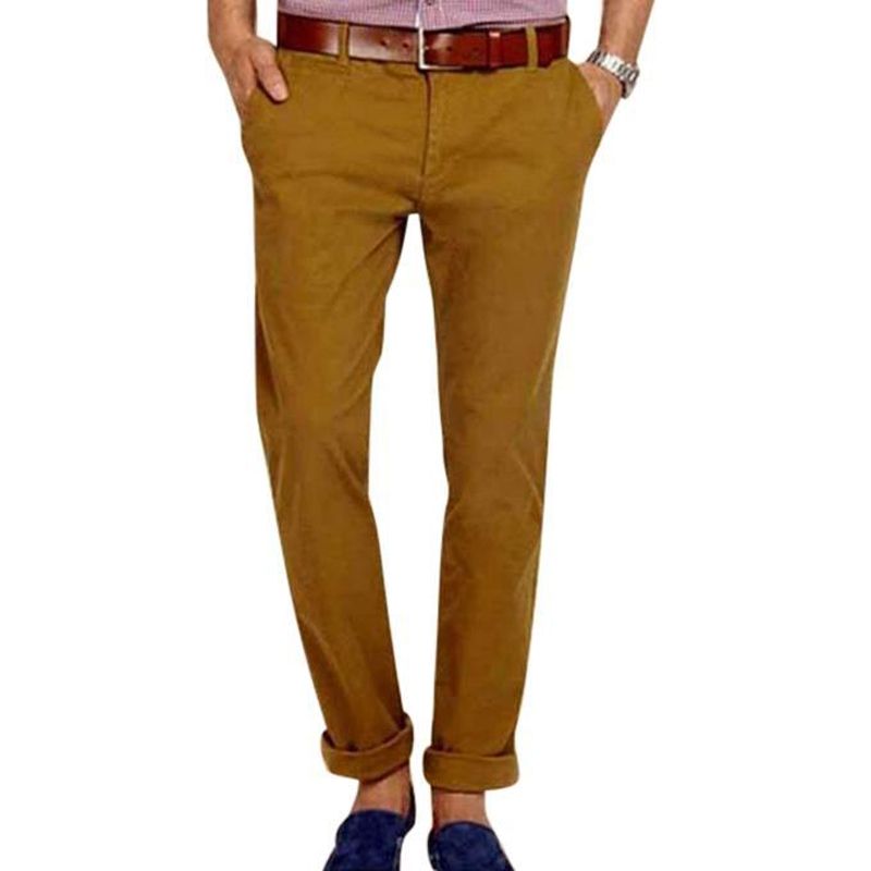 Tan Twill Gabardine Pant for Men