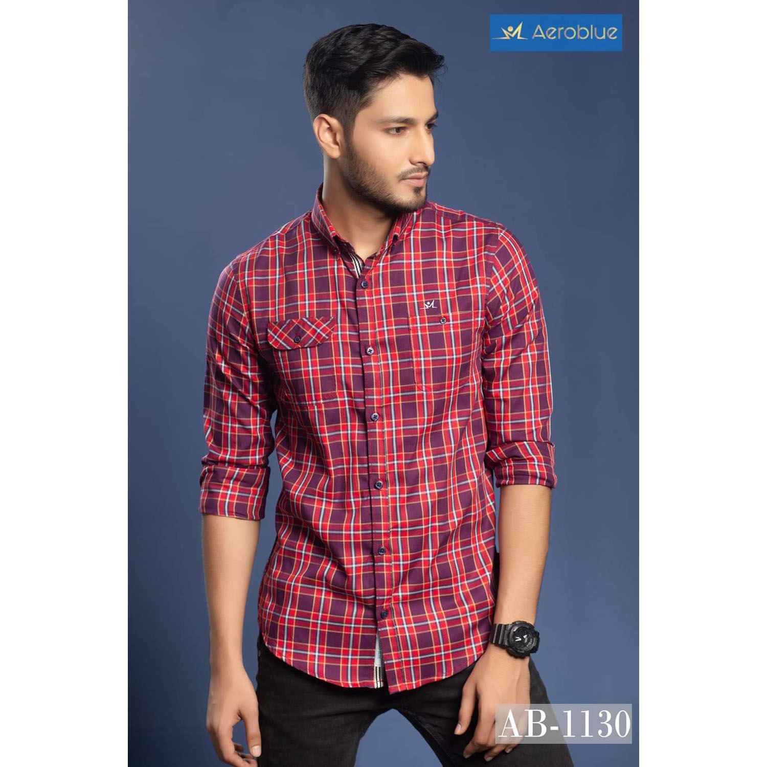 Cotton long sleeve shirt for men