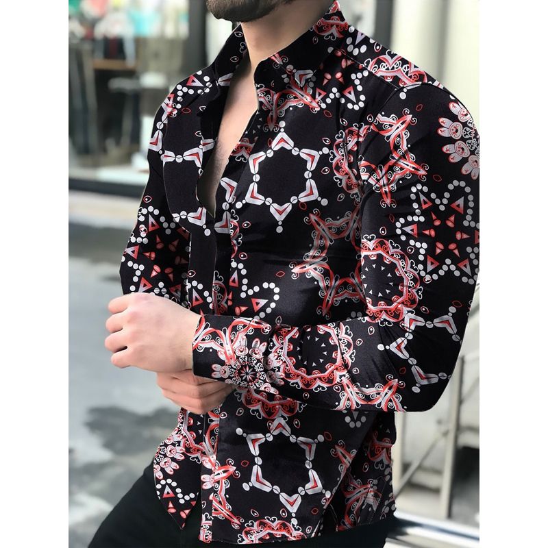 Men's shirt for men clothing social male Blouse Hawaiian long sleeve cardigan blouses and button up Luxury man wholesale 2021