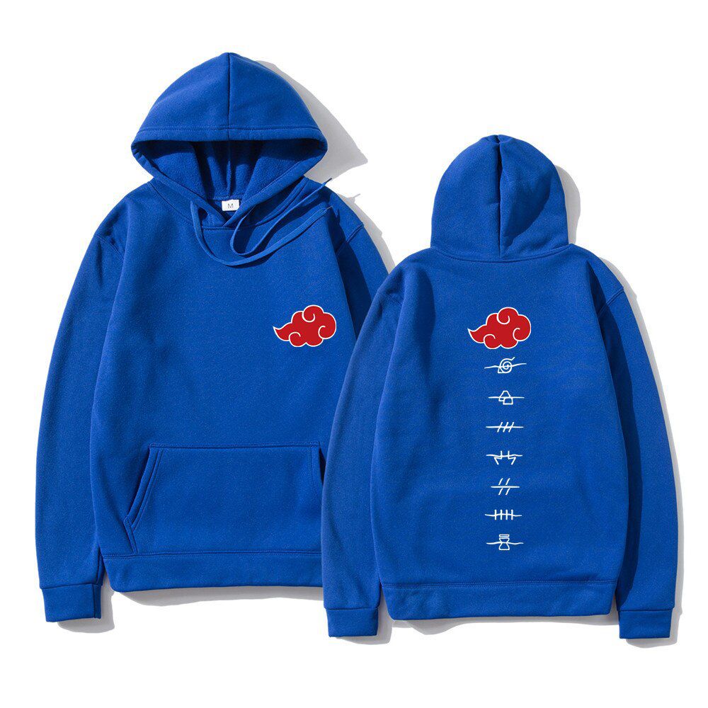 Japanese Anime Men Hoodies Sweatshirts Akatsuki Cloud Symbols print man Hoodies Casual Fashion Streetswear Hoodie Men Clothes