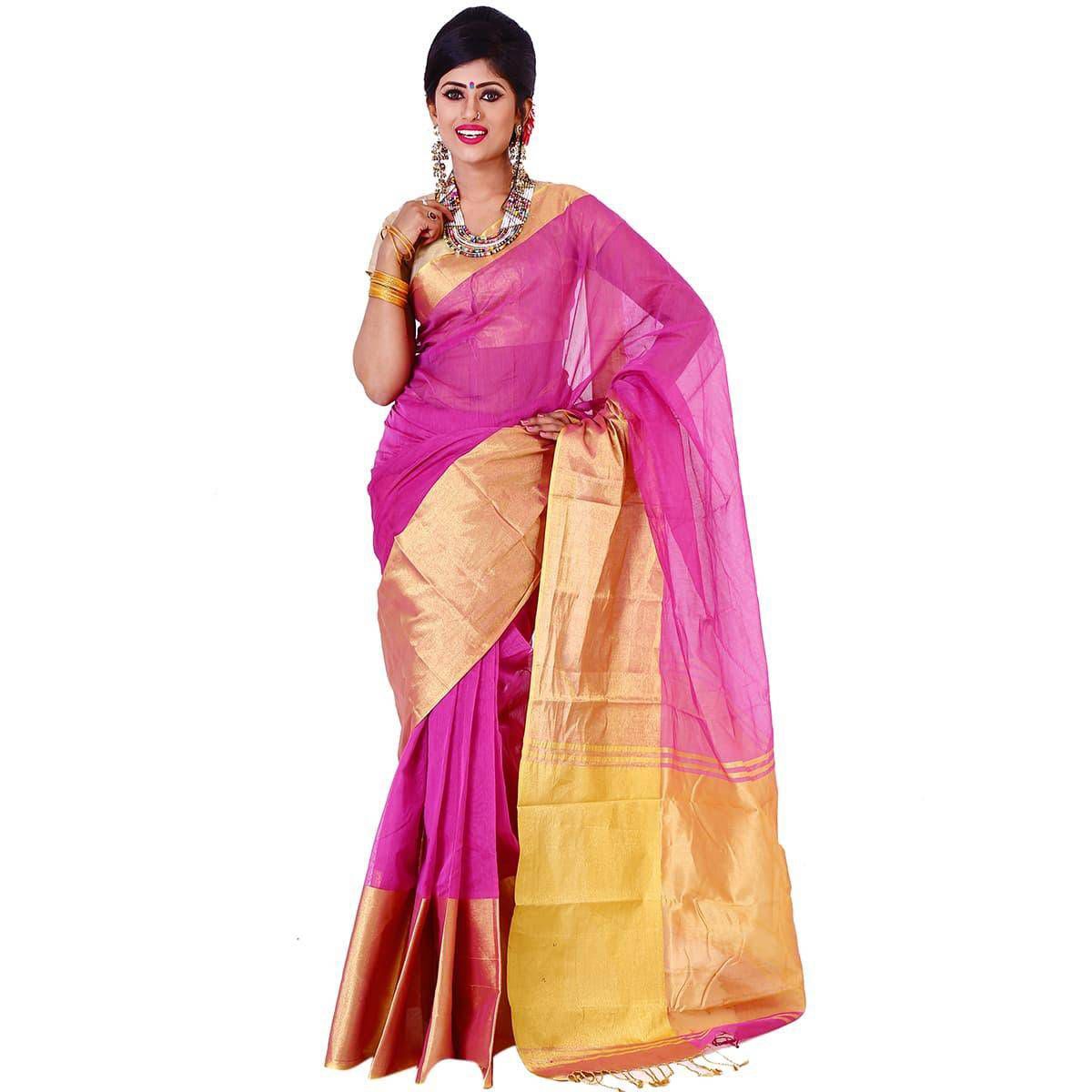 Multicolor Half Silk Saree with Blouse Piece for Women (from Tangail)