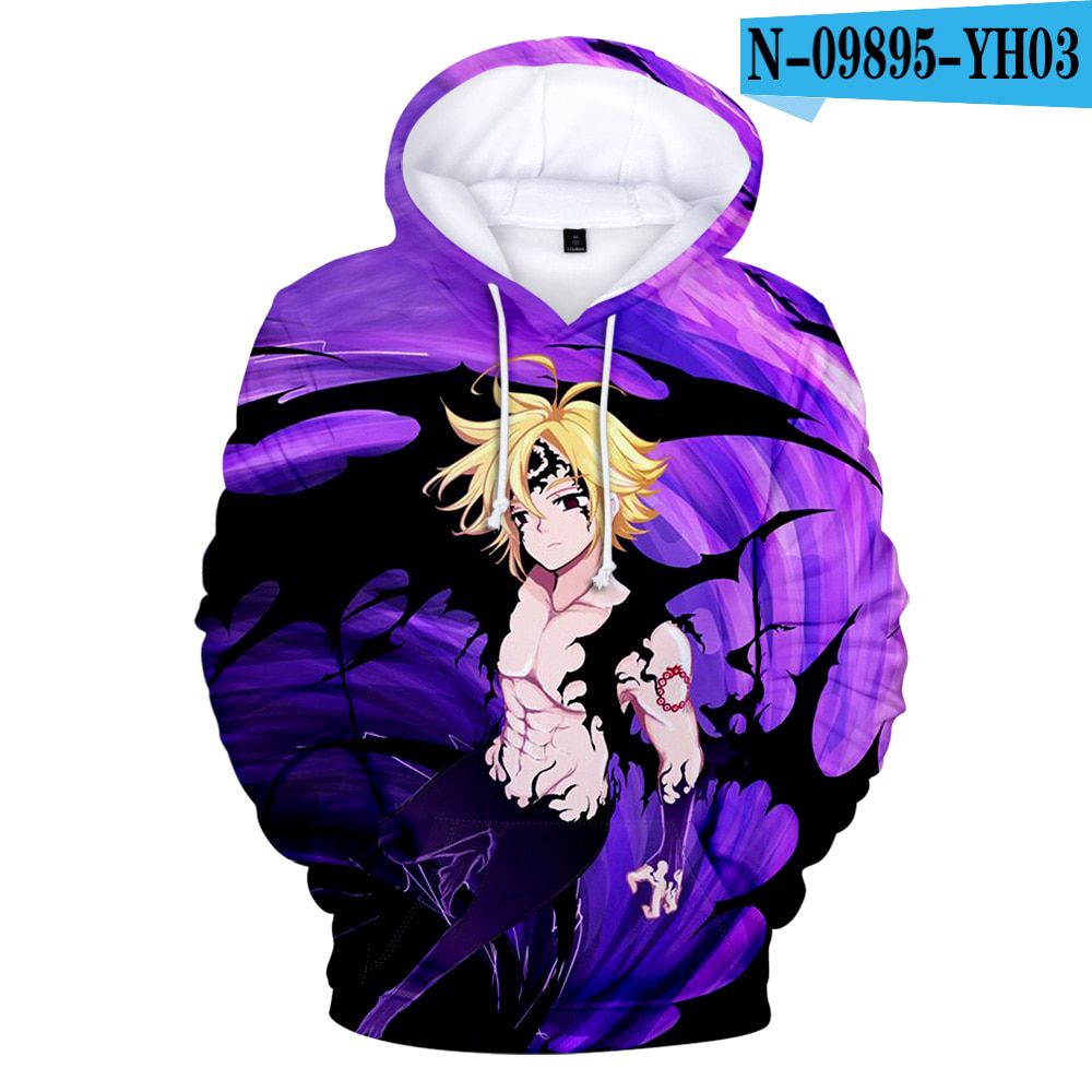 Suitable Autumn Hoodie 3D Comic The Seven Deadly Sins Hoodies Men Sweatshirts Women  Hooded 3D boys girls Streetwear