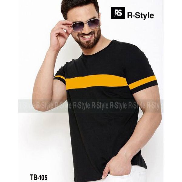 Black Cotton Short Sleeve T-Shirt for Men-R-Style - T Shirt - T Shirt