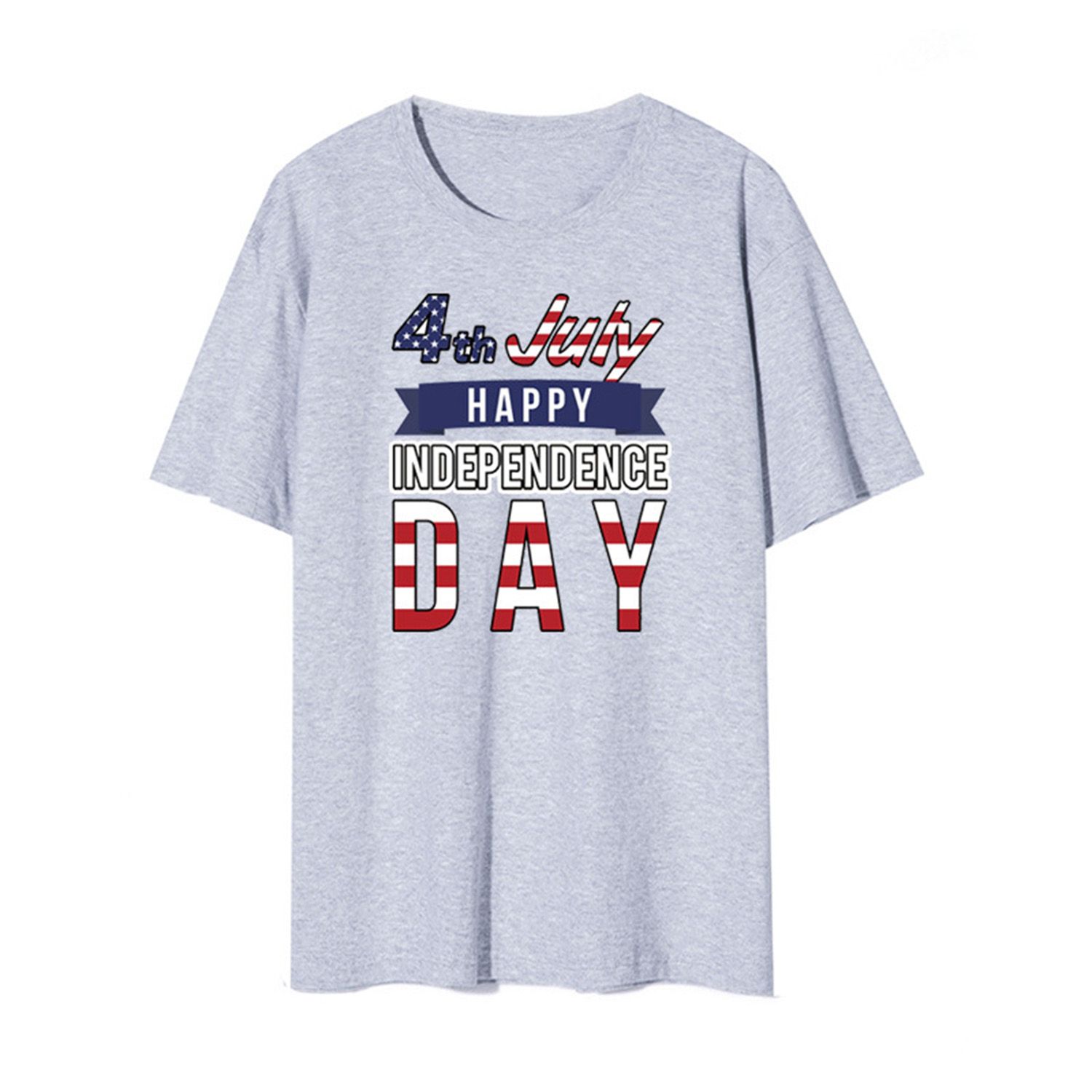 Uni T-shirt Top Loose Printed Independence Day Uni T-shirt
