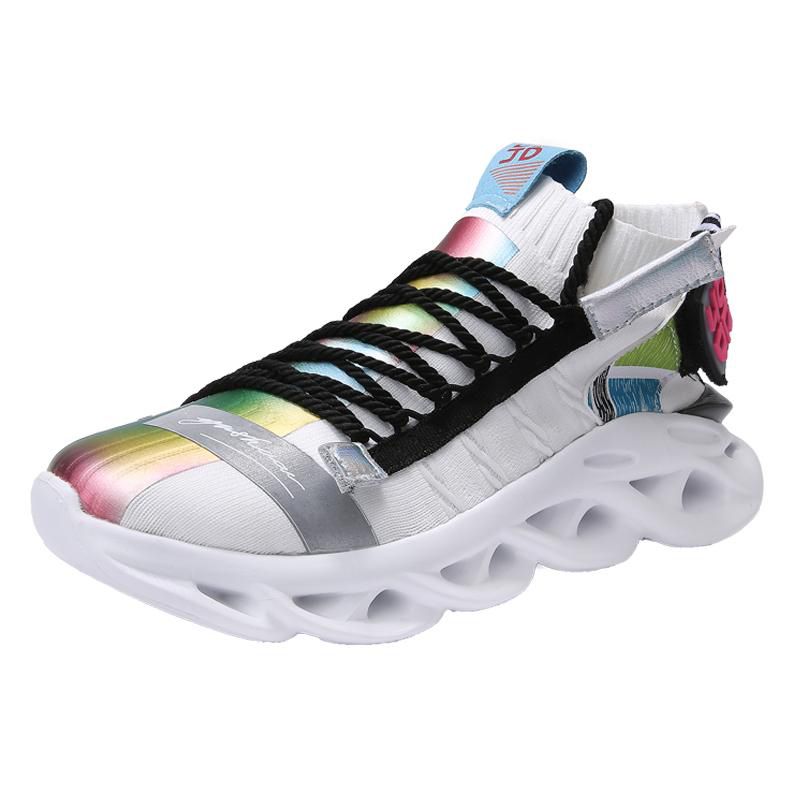 Azises Personality Fashion Casual Shoes Flying Woven Men's Shoes New Trend Domineering Outdoor Street Cool Big Size Sports Shoes Shock Running Shoes (Ready Stock)