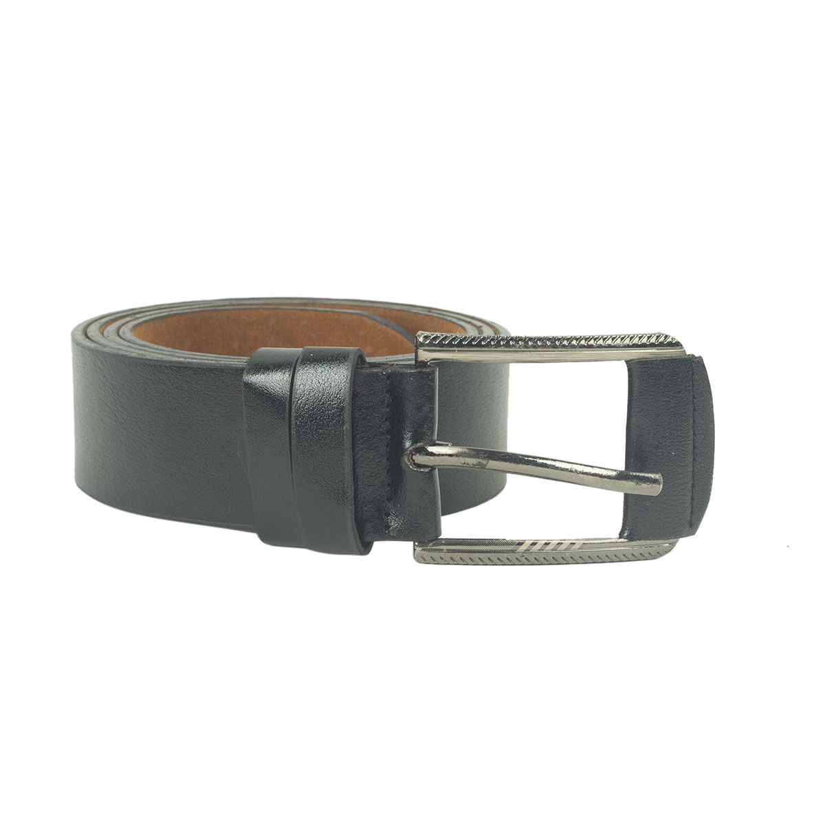 Black Artificial Leather Formal Belt For Men