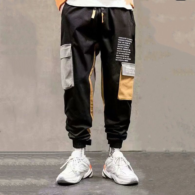 Streetwear Men's Overalls Harem Pants Hip Hop Casual Sports Pants Joggers Men Cargo Pants Trousers Fashion Tactical Pants Men