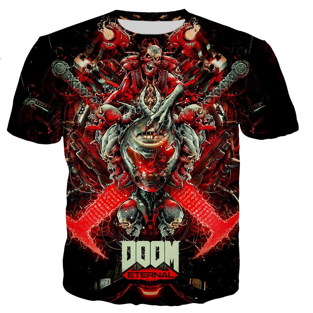 Doom Game Fashion Cool 3D Printed T-shirts UniCasual Style Tshirt Harajuku Streetwear Oversized T-shirt Anime Tops