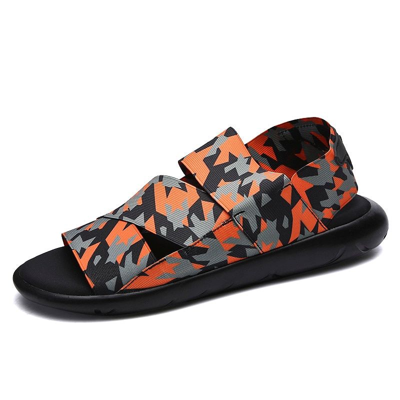 UNN Teenager Summer Casual Shoes New Men Sandals Gladiator Sandals Open Toe Platform Outdoor Beach Sandal Rome Footwear Black