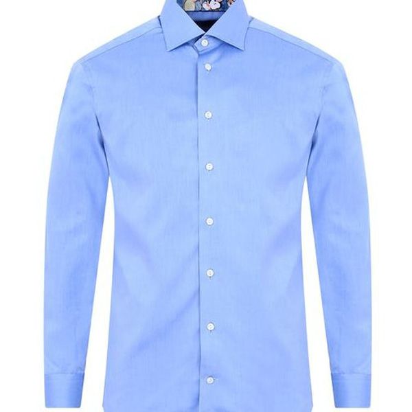 Sky Blue Cotton Casual Shirt for Men
