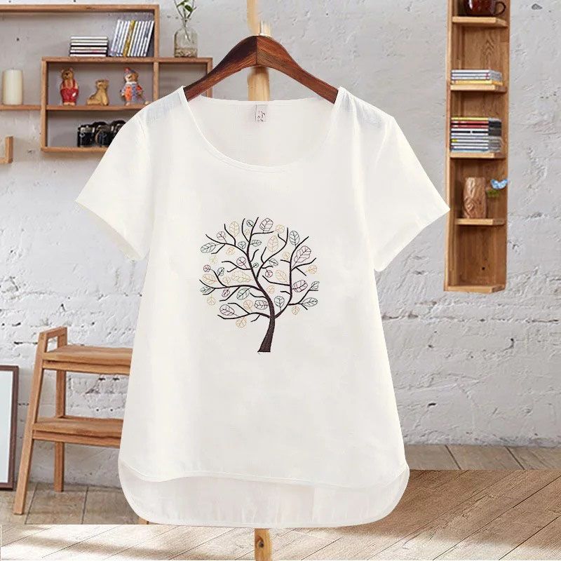 Fashion Tops Ladies Short Sleeve Casual Girl's Print new T-shirt.