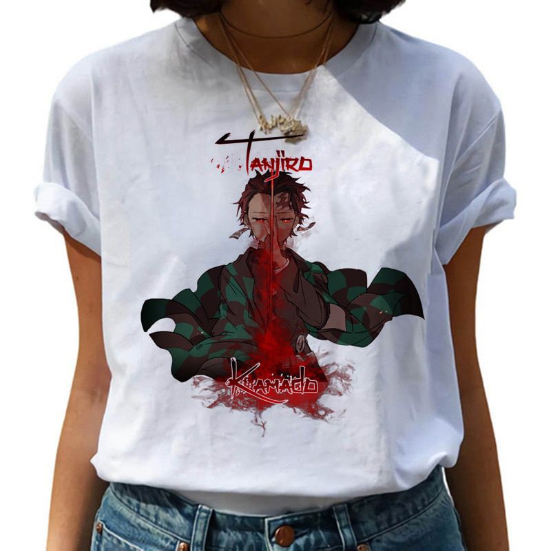 Funny Japanese Anime Kimetsu No Yaiba Demon Slayer T Shirt Graphic Top Tees Tshirt Streetwear Punk T-shirt Men Clothes Women