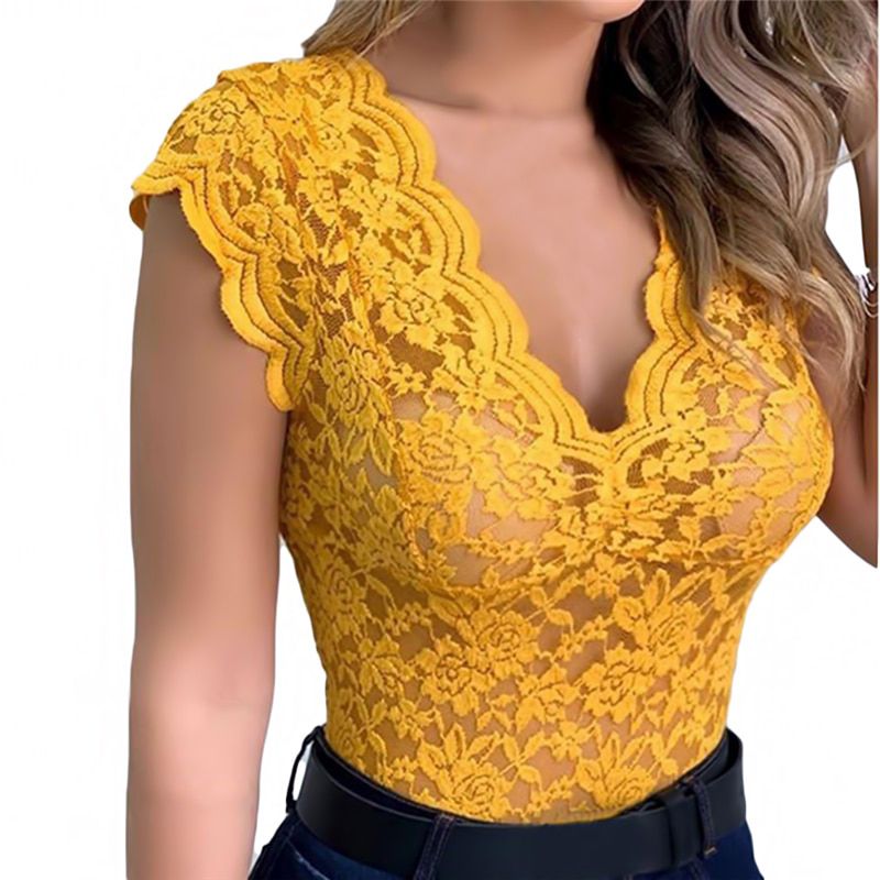 Lace Cami Bralette Crochet Vest Casual Solid Color Women Crop Top Trend Women Lace Hollow Out Crop Top For Ladies