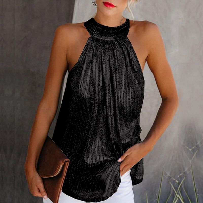 Women Sleeveless Tank Top Soft Tunic Ladies Scoop Neck Loose Fit Basic Blouse