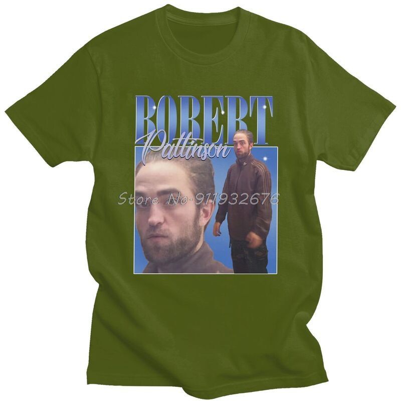 Funny Robert Pattinson Standing Meme T Shirt Men Pre-shrunk Cotton Tee Tops Rob Tshirts Short Sleeved Fashion T-shirt