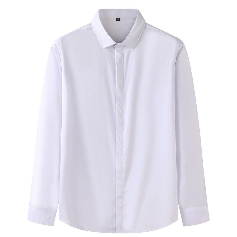 10XL 8XL 7XL Solid Color Formal Men's Dress Shirts Long Sleeve Loose Shirt Men Brand Clothes Business Male Tops Camisa Hombre