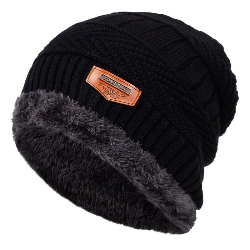 New fashion knit hat plus velvet thick warm hats autumn and winter fashion hop outdoor wool caps middle-aged universal cap