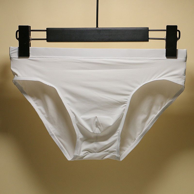Big Men's Ice Silk Underpants Nylon Breathable Briefs Low-waist Panty Male Panties Europe Size M-XXL
