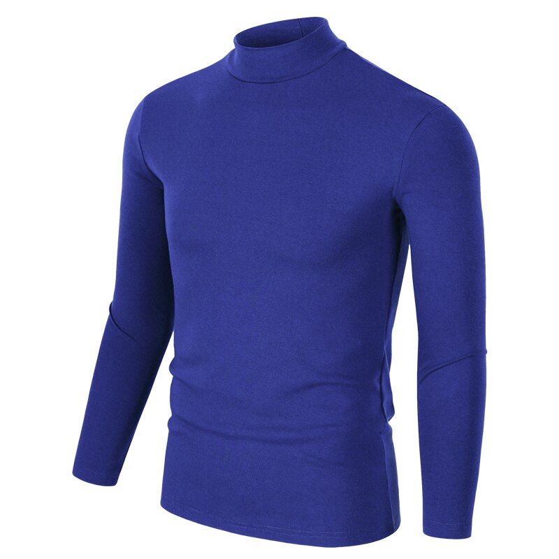 Cotton T-shirts Men Large Size 3XL 4XL 5XL Autumn Winter Turtleneck T-Shirt Men Slim Fit Fashion Men Clothing Plus Size