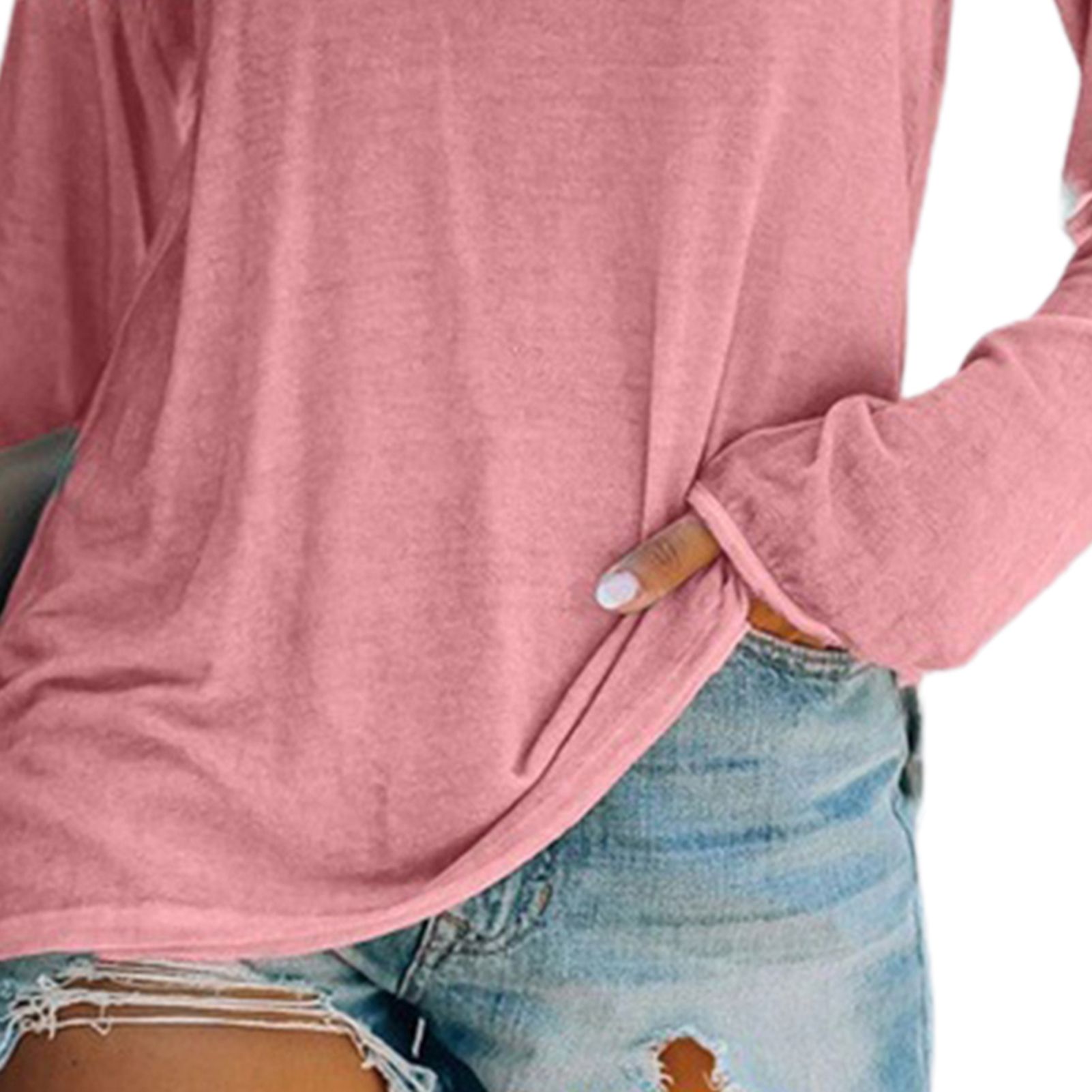 Women Pullover Long Sleeve Elegant Pure Loose-fitting Top