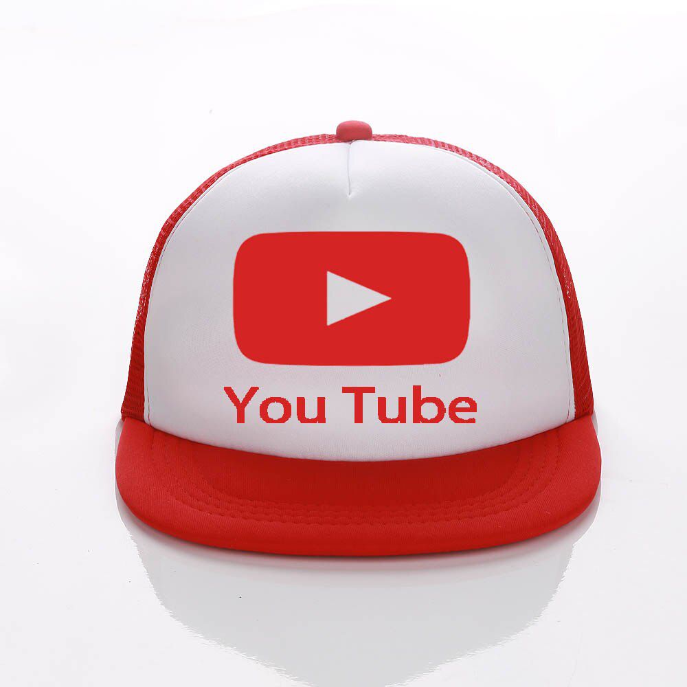 Kids/MEN/Women You Tube Trucker Cap Summer Mesh CAPS RED YOU TUBE Hats Family Children Caps adjust Men hat