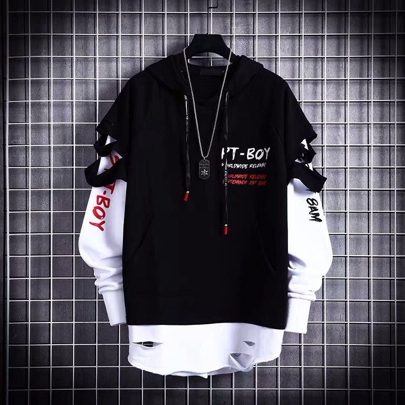Men's Hoodies Male Casual Sweatshirts Men Red Black White Color Sweatshirt Tops Spring Autumn Fashion