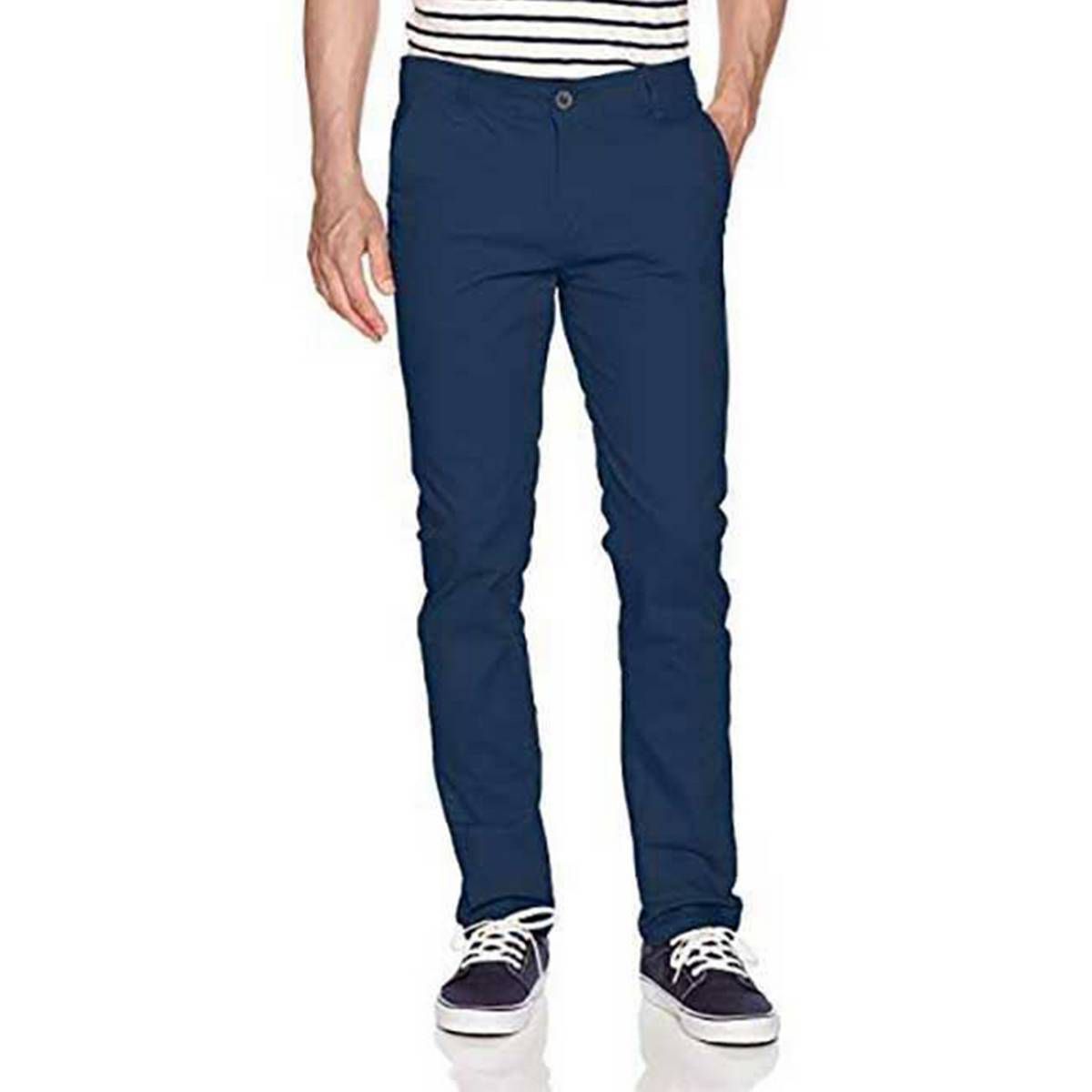 Slim-Fit Chino Gabardine Pants - Deep Blue