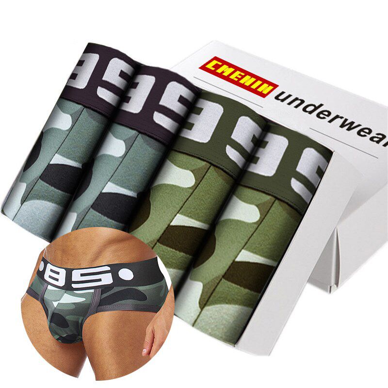 4Pcs/Lot Sexy Men Briefs Cueca Masculina Slip Mens Underpants Breathable Slips  Panties Lingerie