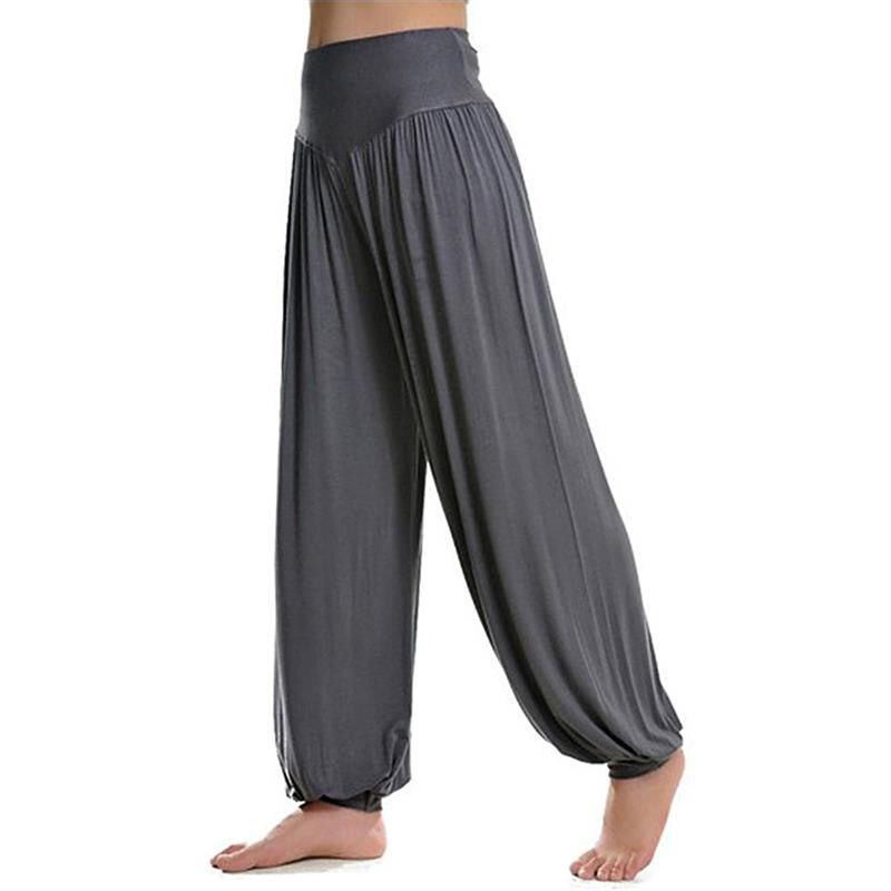 Uni Casual Loose Leisure Pants Yo ga Dance Long Pants Loose Sports Pants Soft Women Solid Bloomers Fitness Sports Yo ga Pants
