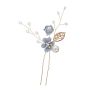 Elegant Rhinestone Faux Pearl Flower U Shape Hairpin Hair Comb Bridal Headwear