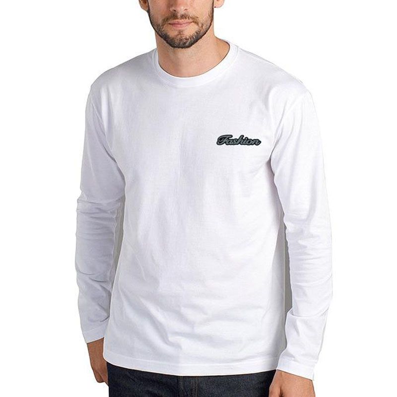 White Cotton Long Sleeve T-Shirt For Men - T Shirt For Man - T Shirt For Man - T Shirt For Man