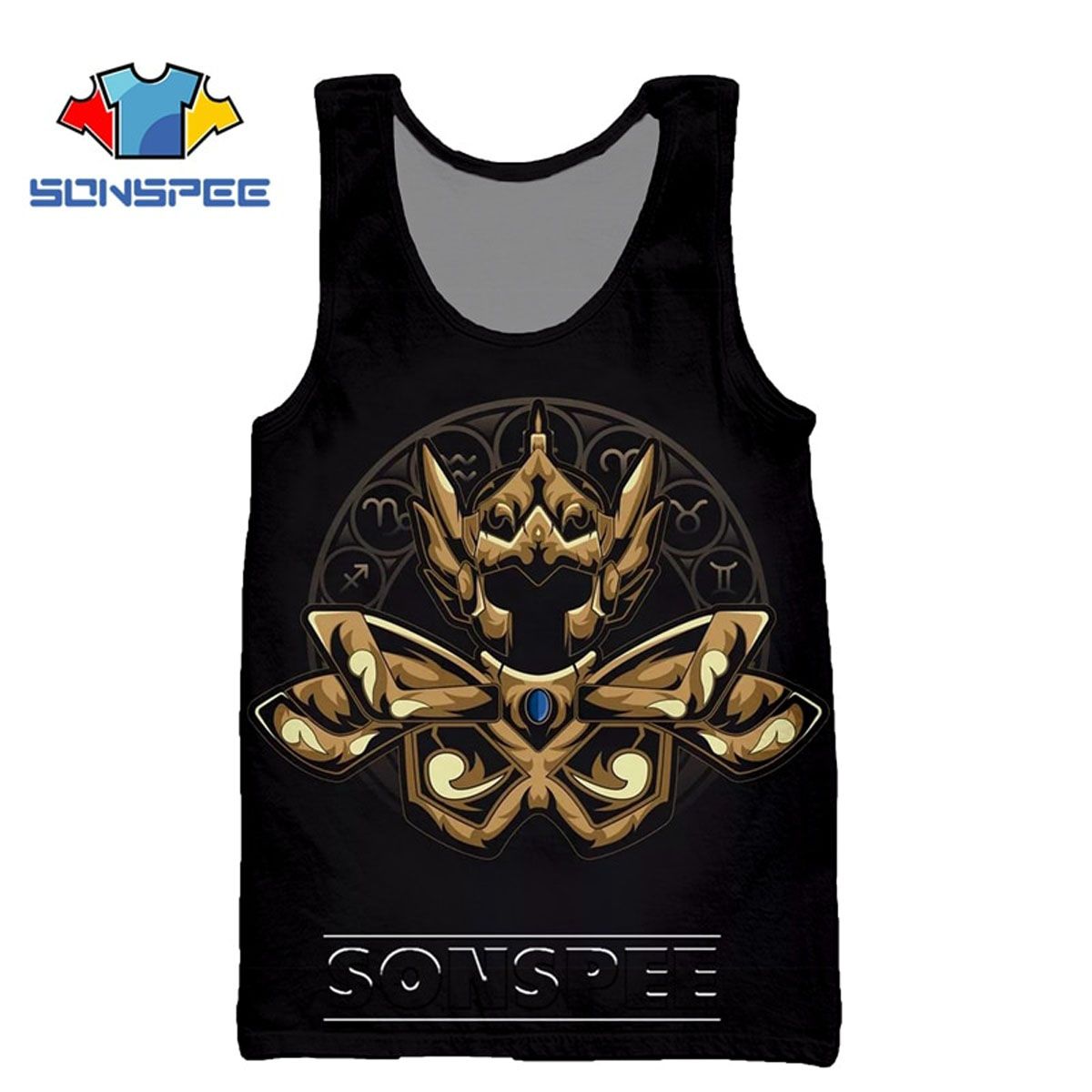 Anime cool Logo Vest men women Anime Saint Seiya 3D printed Graphics Vest Harajuku TaTop streetwear tops Srts Undershirt