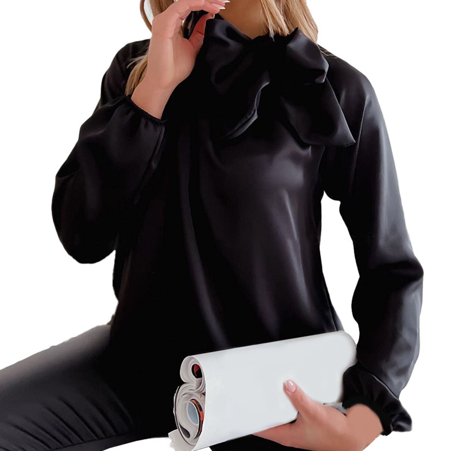 Pullover Blouse Anti-deform Elegant Stwear Woman Tops