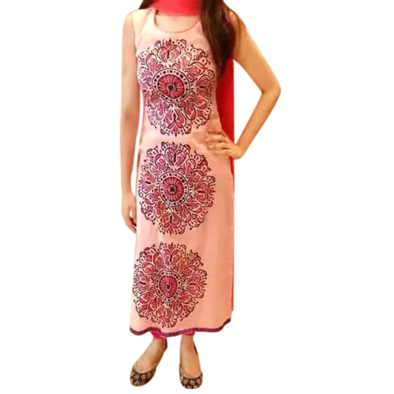 Unstitched Block Printed Salwar Kamiz