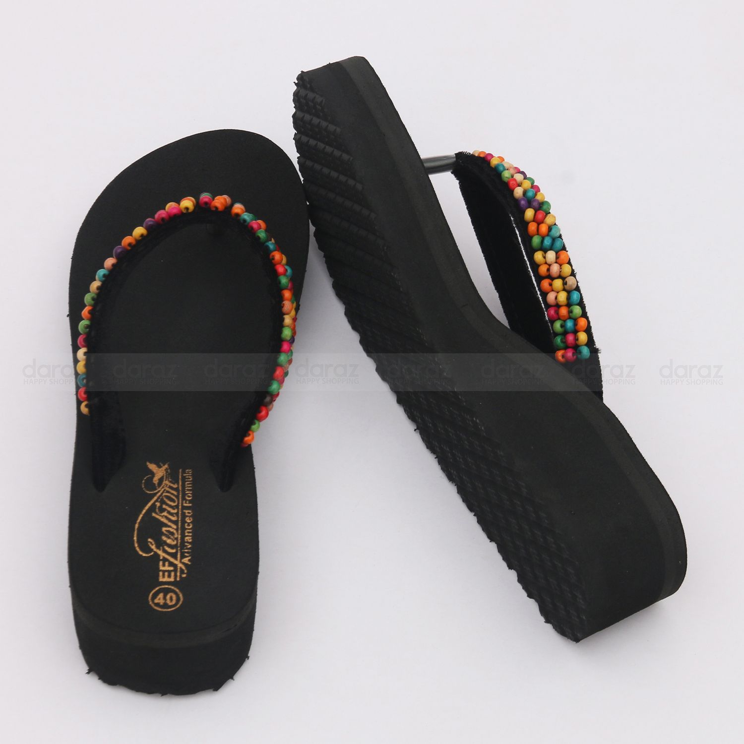 EF Fashion Smart 3 line Ladies Eva Flip Flop 2 Inche heel ( 3 Month Warrenty )