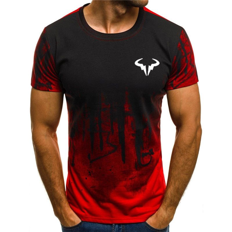 Men's 3D printing T-shirt, men's short sleeve fashion T-shirt, round neck summer T-shirt, fashion casual T-shirt, popular T