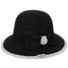 Summer Women Bowknot Knitted Straw Anti-UV Hat Foldable Beh Tl Sun Cap