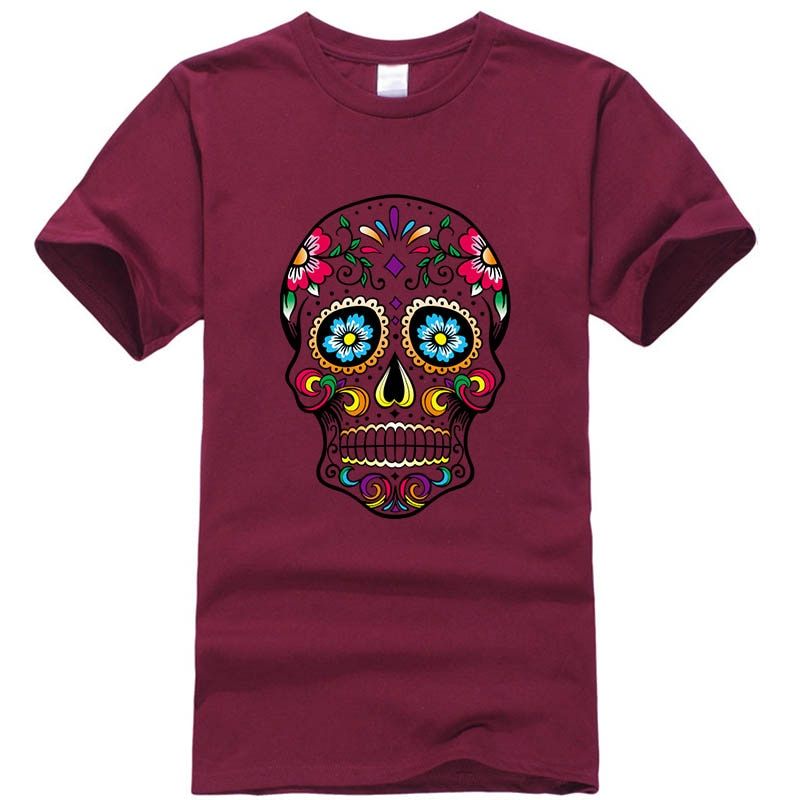 Men's T-shirt High Quality100% cottonT-shirt street style loose cool skull printed men t shirt casual short sleeve For Men